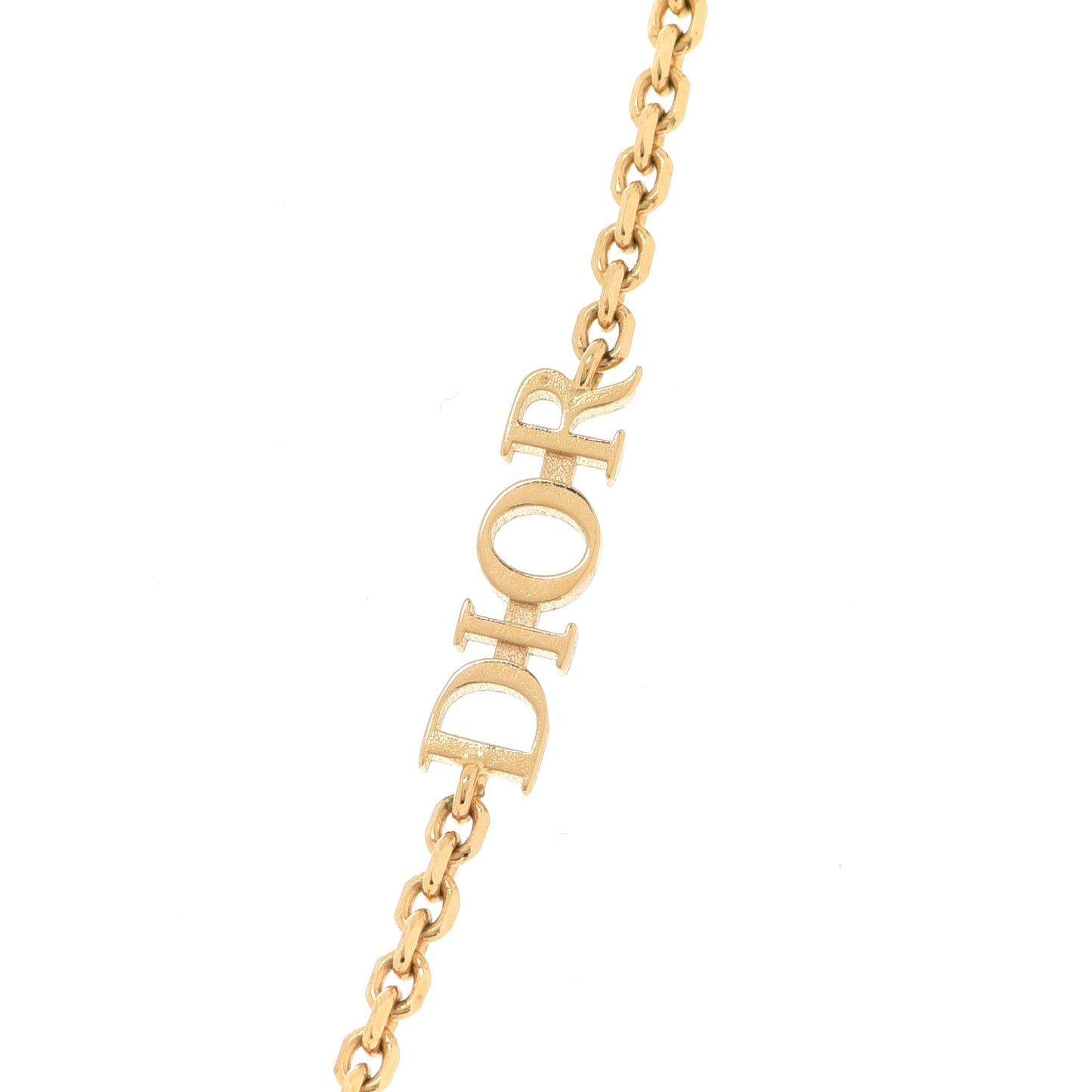 Crystal Diorable Giraffe Logo Necklace Gold