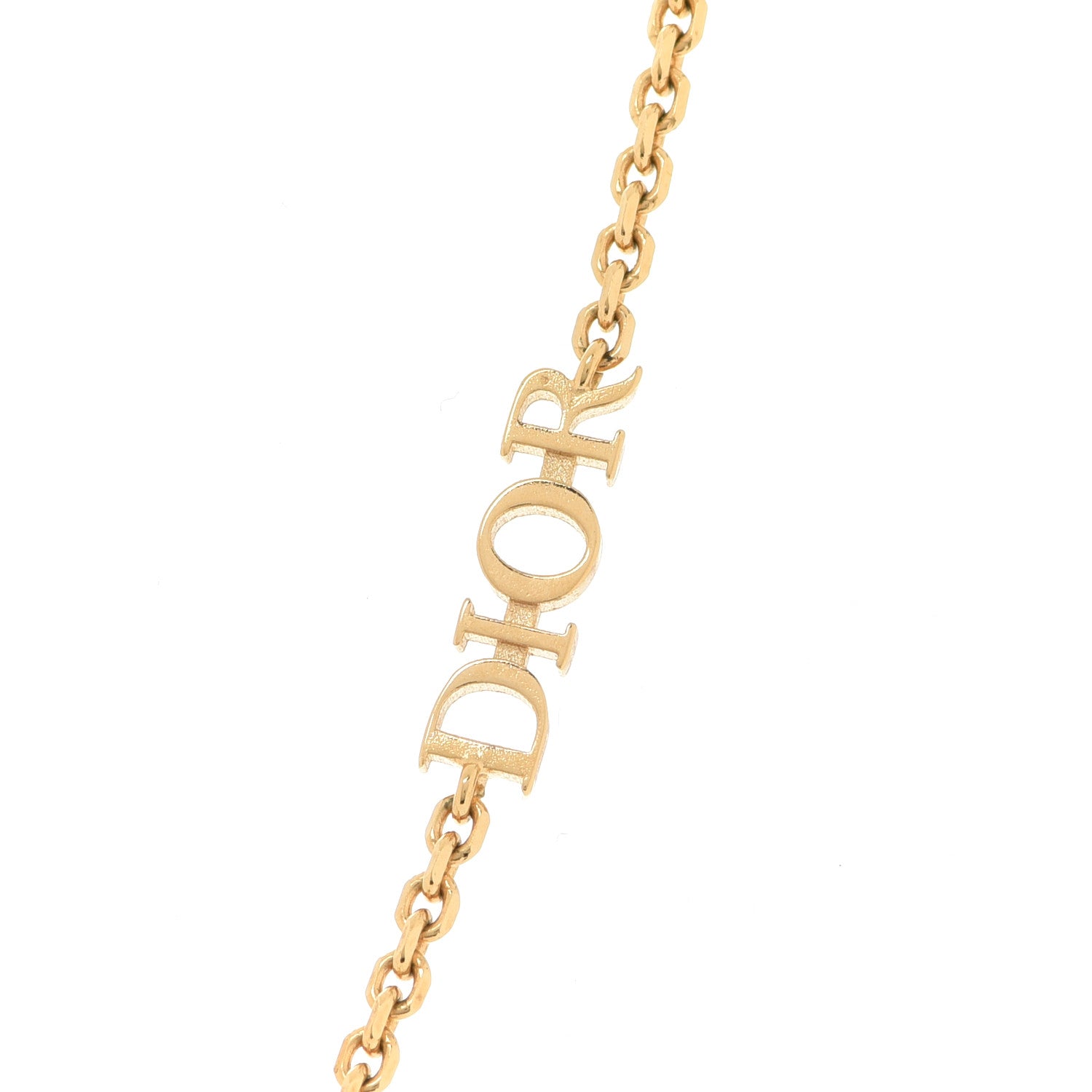 Christian Dior Crystal Diorable Giraffe Logo Necklace Gold 5 of 8
