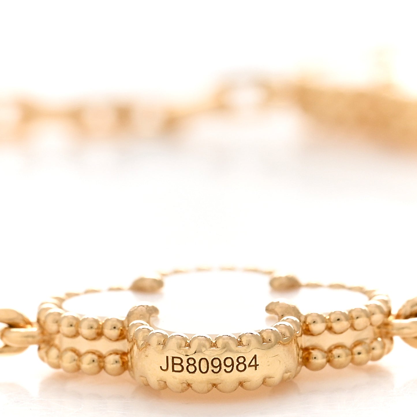 18K Yellow Gold Mother of Pearl 10 Motifs Vintage Alhambra Necklace