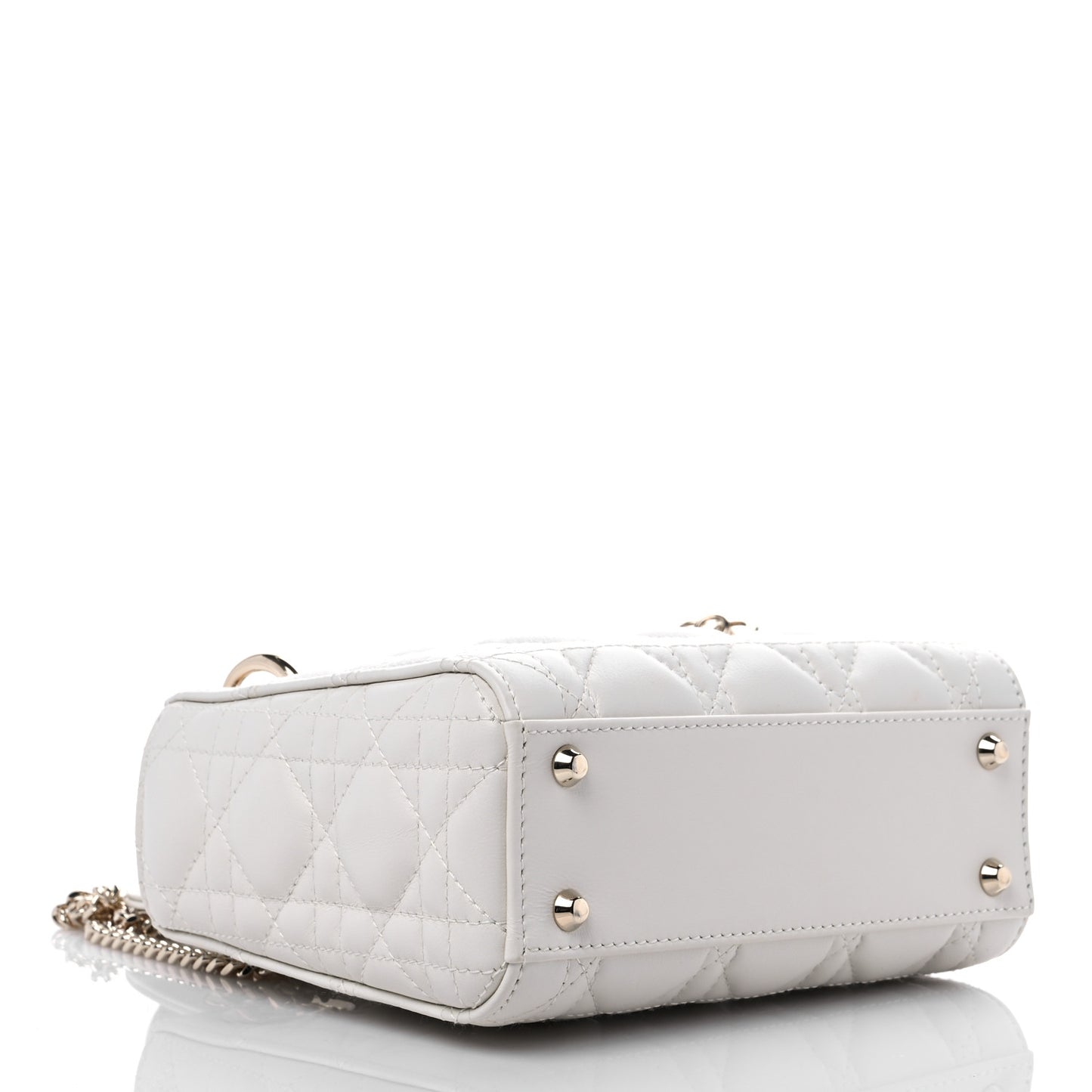 Lambskin Cannage Mini Lady Dior Latte