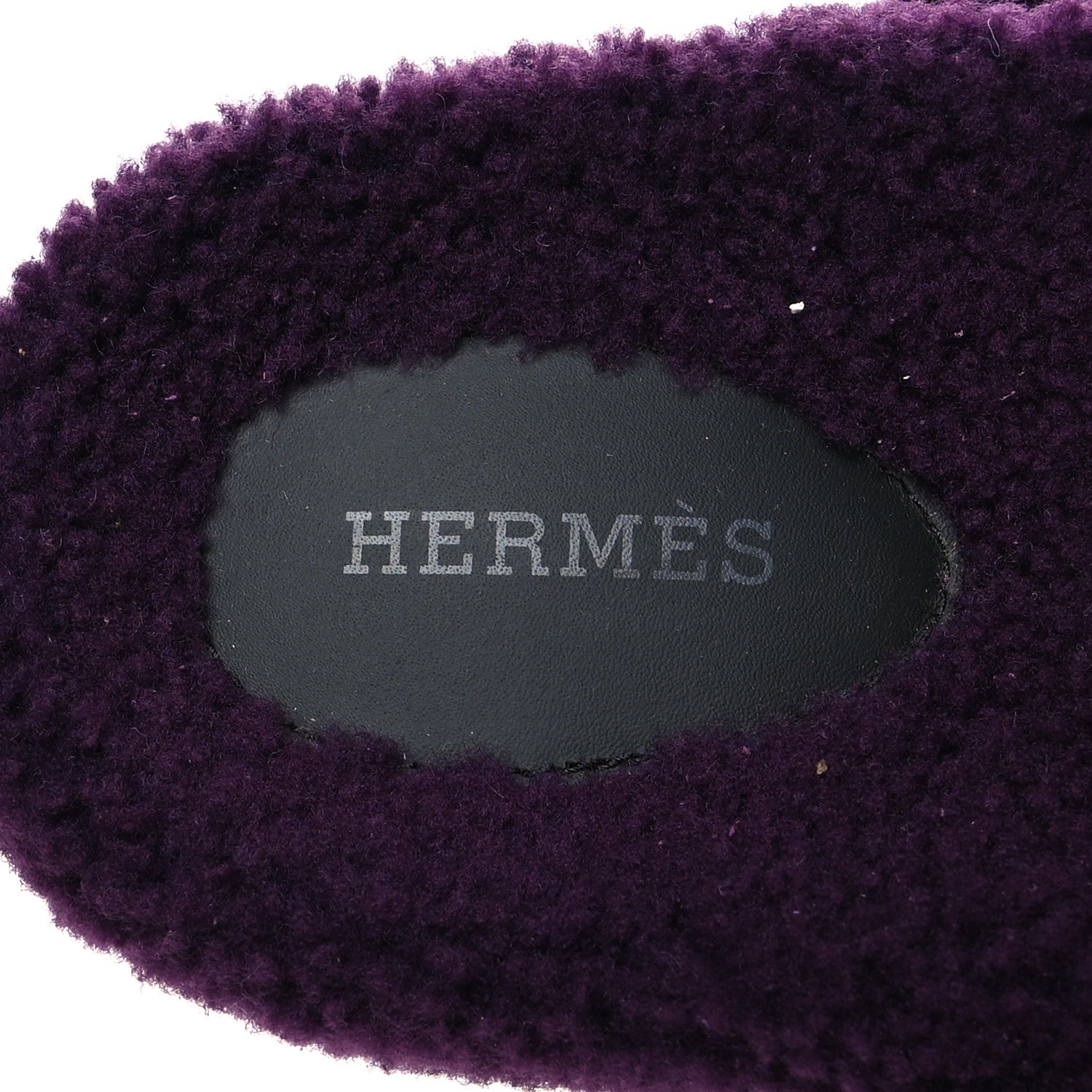 Hermes Woolskin Womens Chypre Sandals 38 Violet Fonce 7 of 8