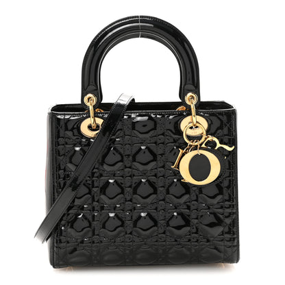 Christian Dior Patent Cannage Medium Lady Dior Black 1 of 9