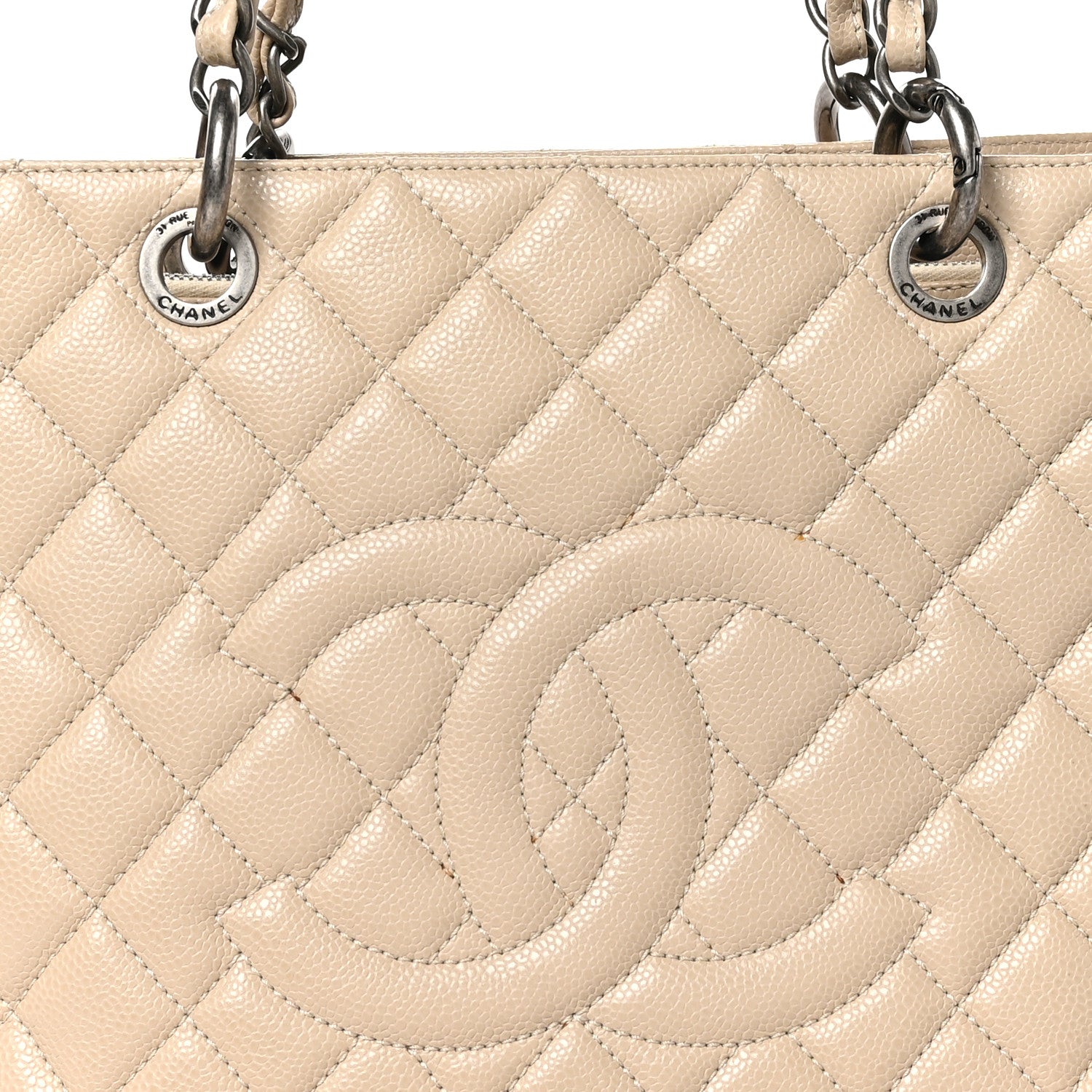 Chanel Caviar Quilted Grand Shopping Tote GST Beige Clair 9 of 13