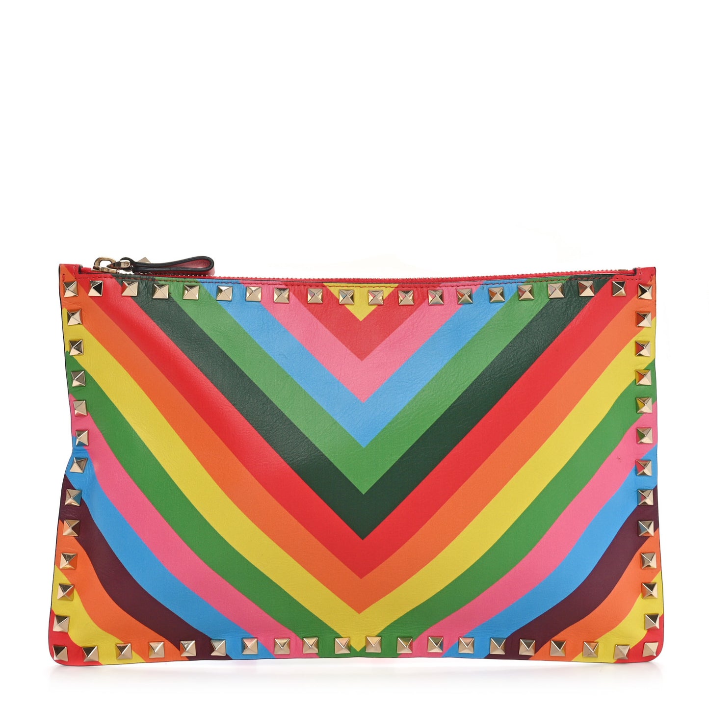 Vitello 1973 Small Rockstud Zip Pouch Multicolor