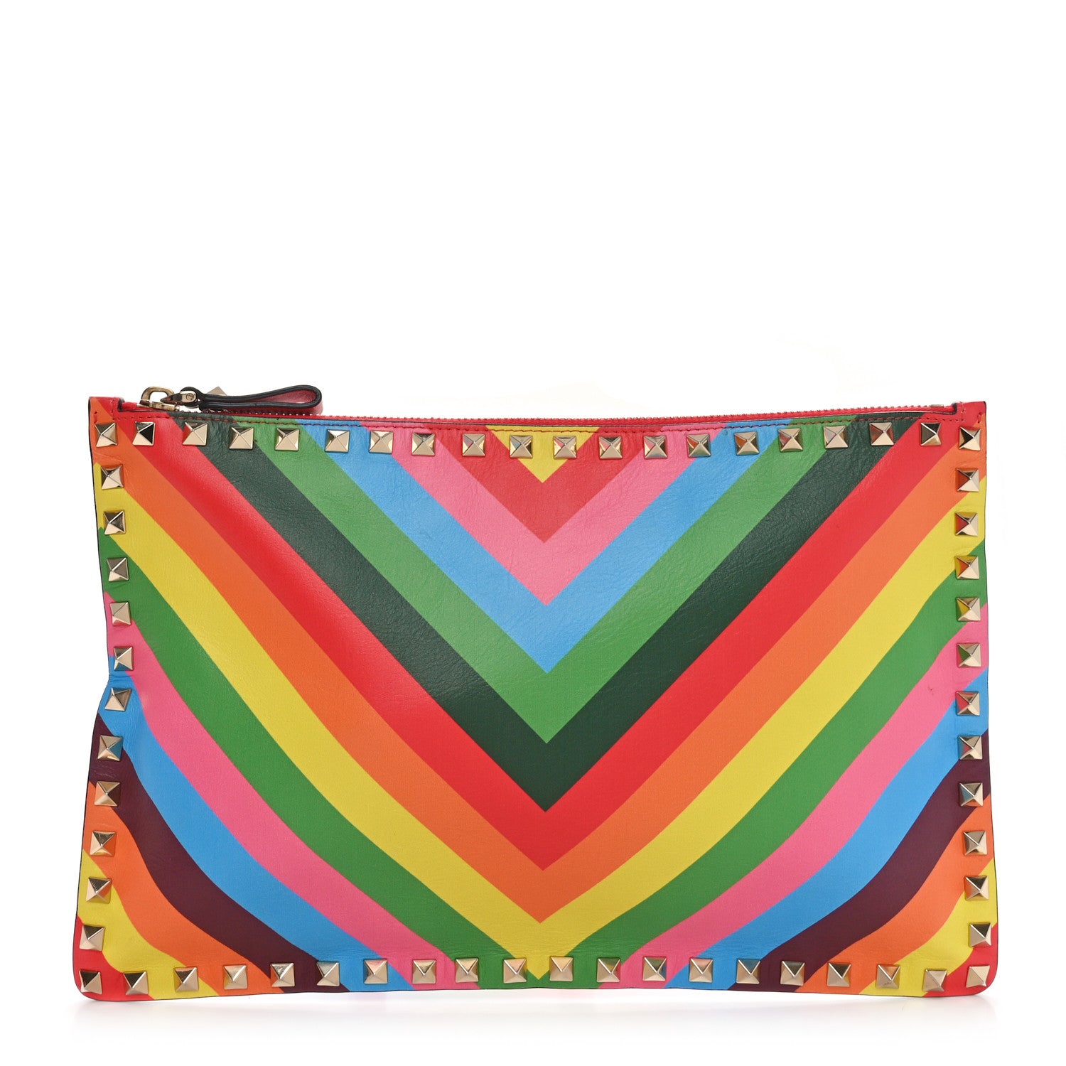 Valentino Garavani Vitello 1973 Small Rockstud Zip Pouch Multicolor 1 of 9