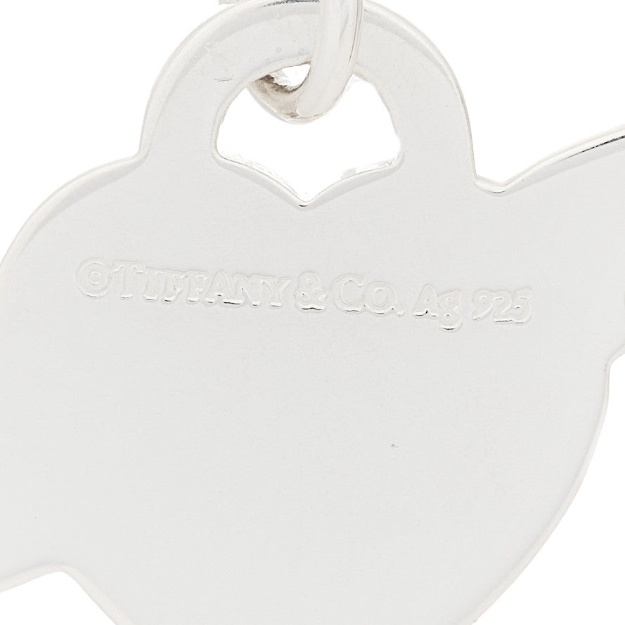 Sterling Silver Enamel Return To Tiffany Heart Ribbon Charm Blue