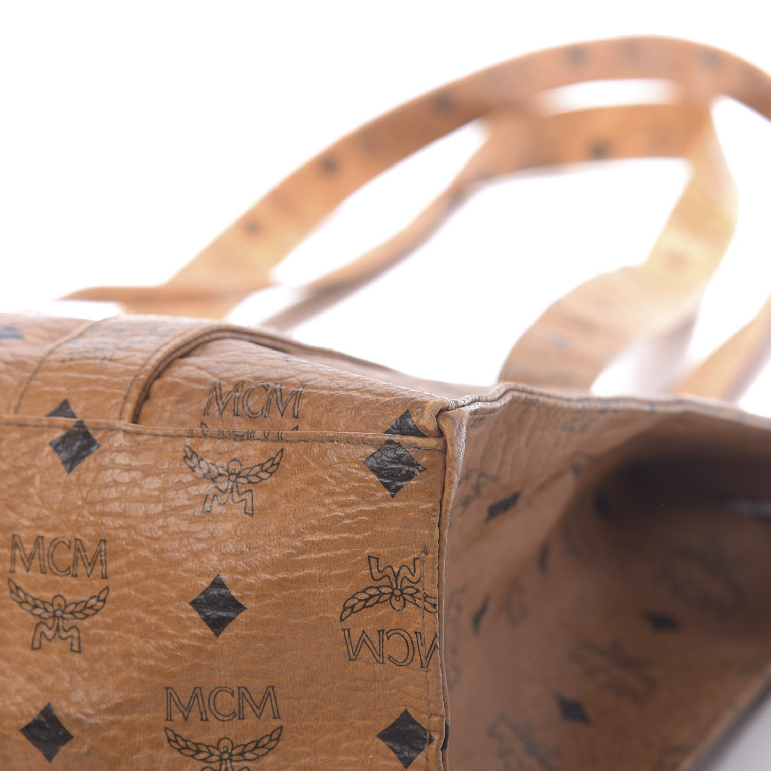 MCM Visetos Shopper Tote Cognac 14 of 16