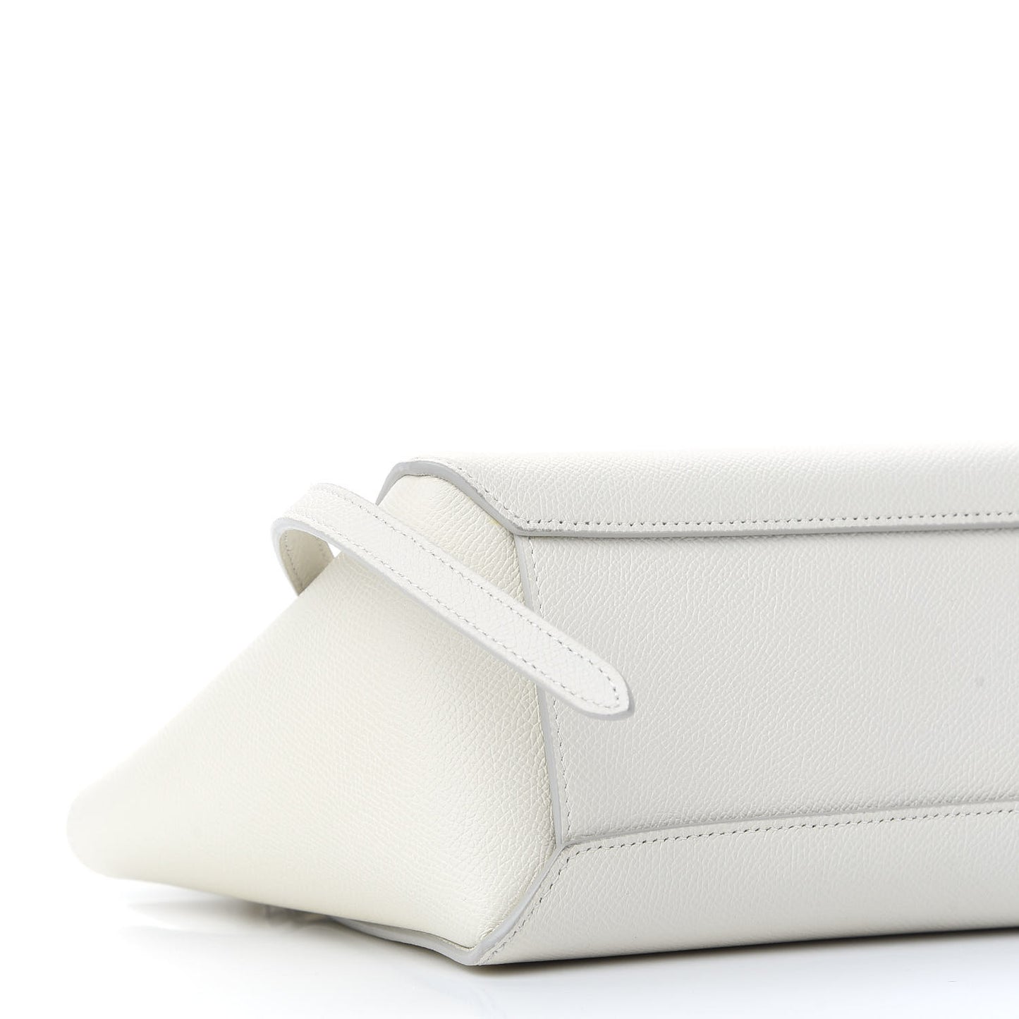 Grained Calfskin Nano Belt Bag White