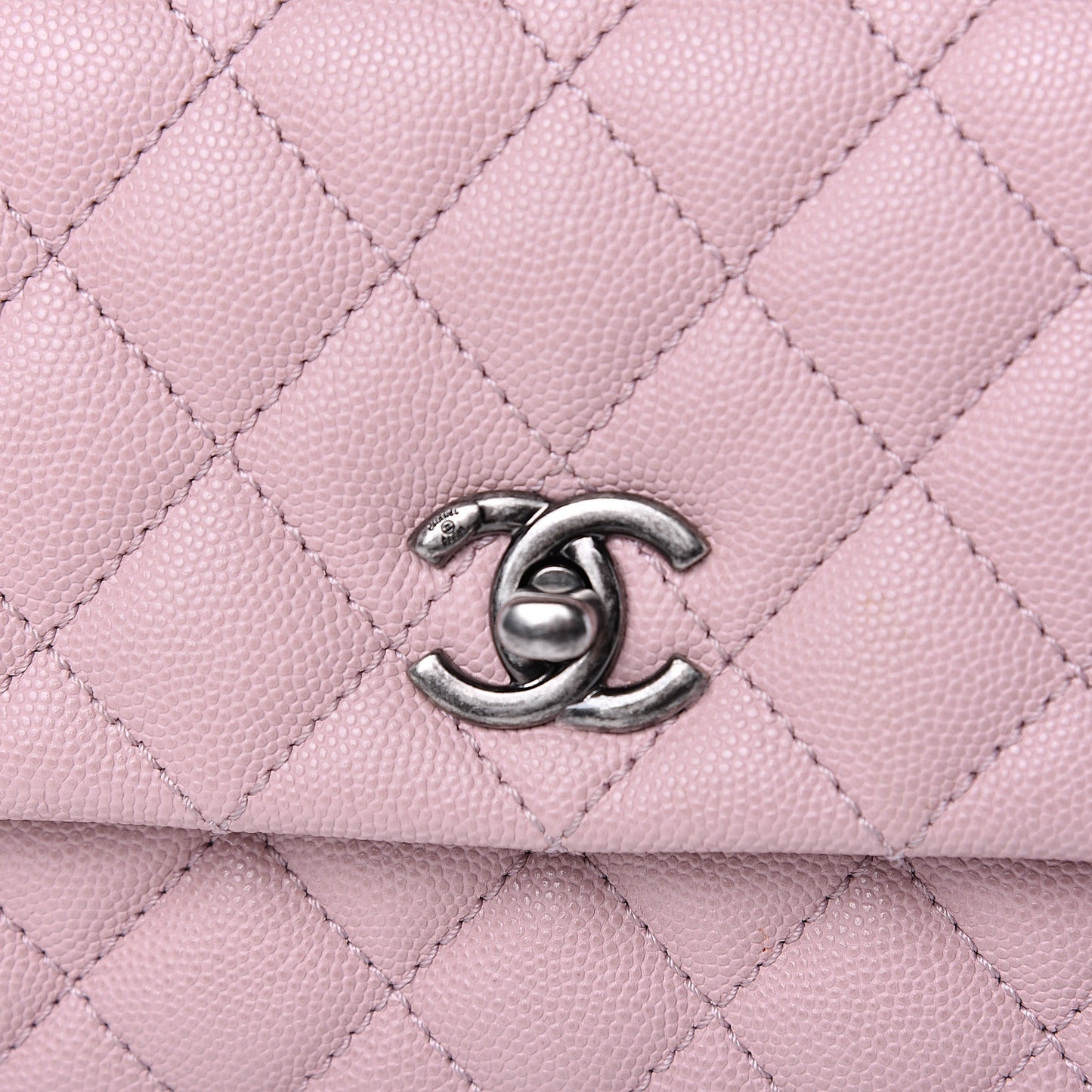 Caviar Quilted Mini Coco Handle Flap Pink