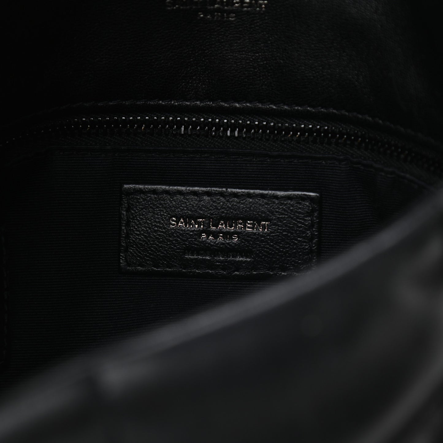Lambskin Quilted Small Loulou Puffer Monogram Chain Satchel Black