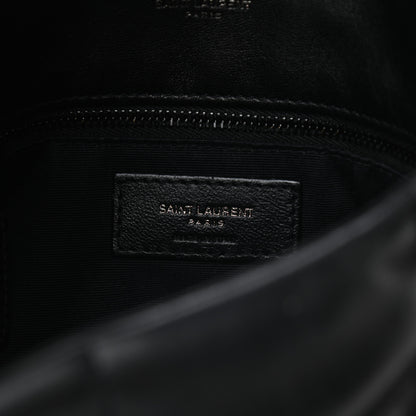 Saint Laurent Lambskin Quilted Small Loulou Puffer Monogram Chain Satchel Black 7 of 10