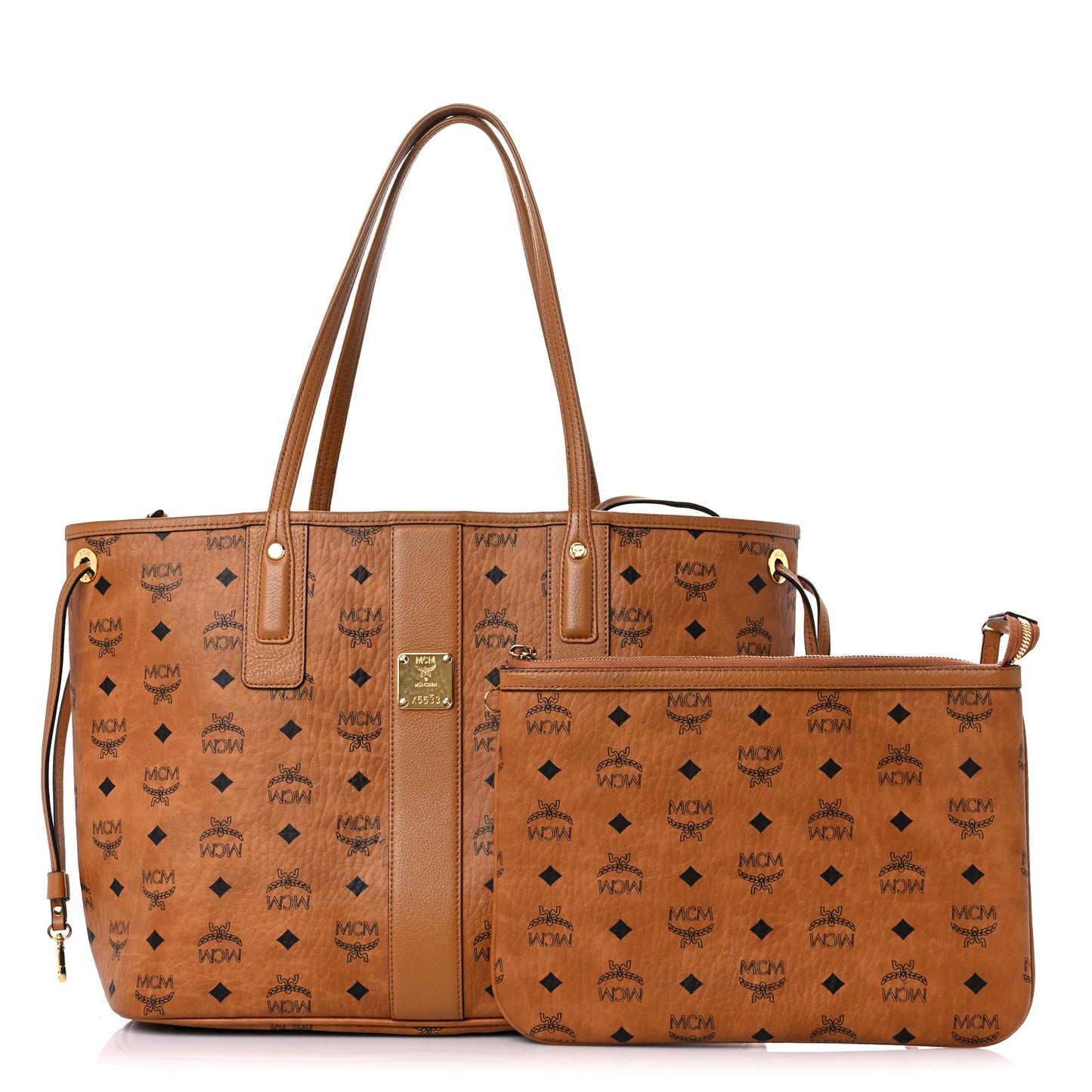 Visetos Medium Liz Reversible Shopper Tote Cognac