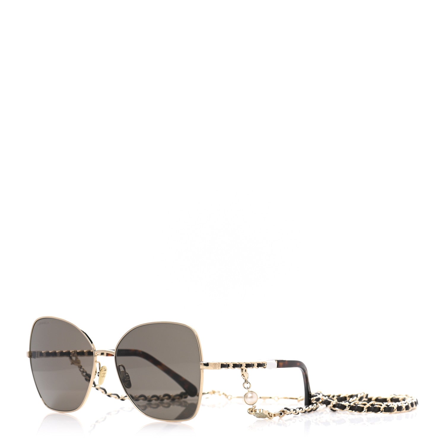 Chanel Metal Square Frame Chain Sunglasses 4274-Q Brown 1 of 8
