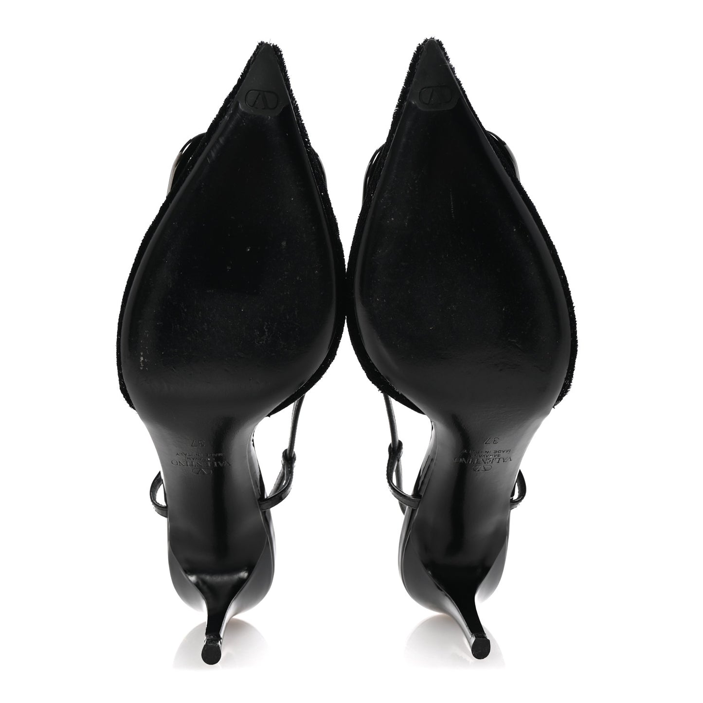 Sequin Fringed Vlogo Slingback Pumps 37 Black