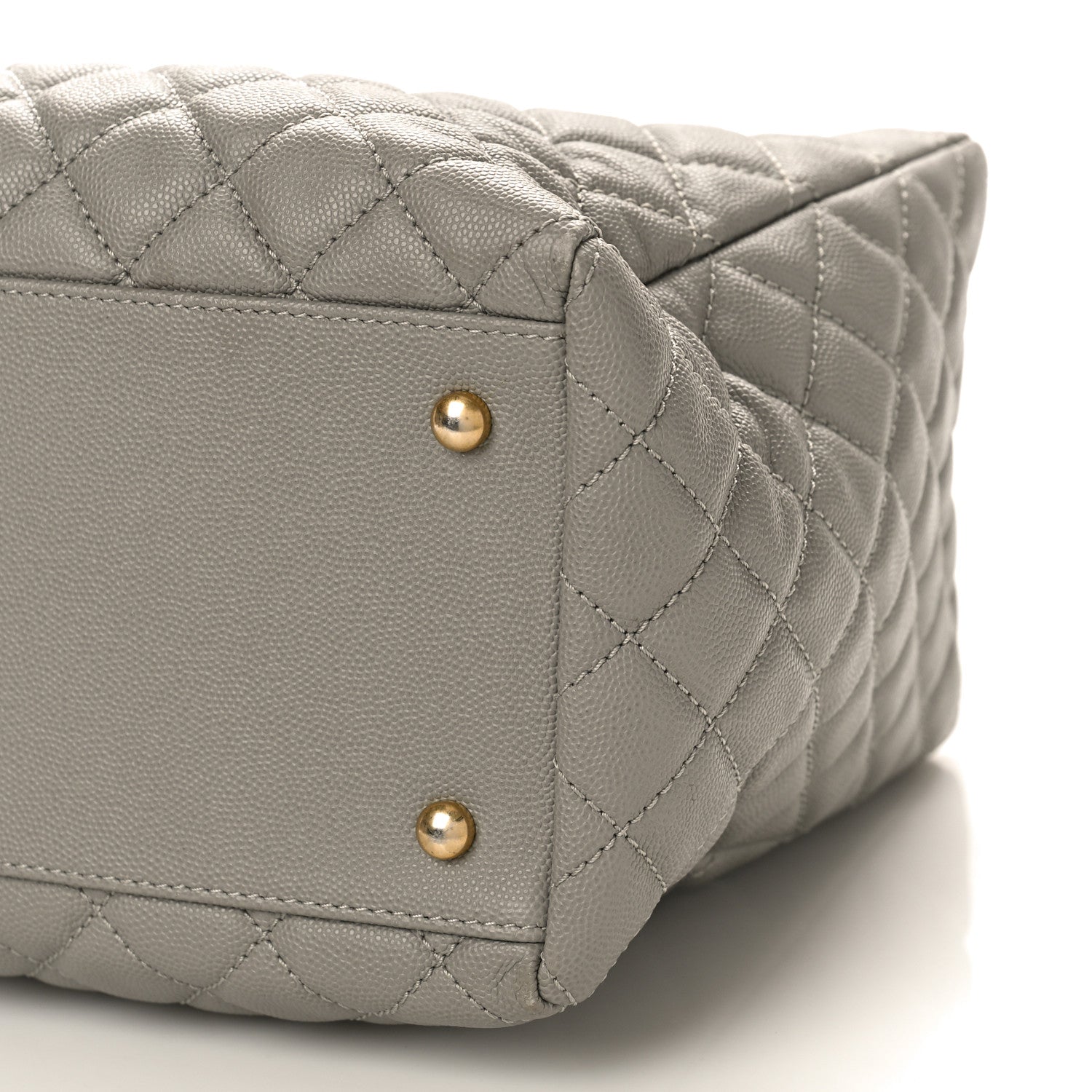 Chanel Caviar Quilted Coco Handle Shopping Tote Grey 9 of 10