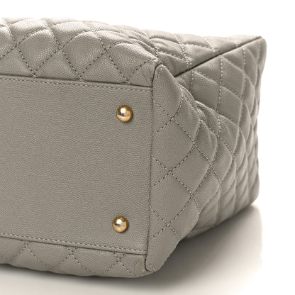 Chanel Caviar Quilted Coco Handle Shopping Tote Grey 9 of 10