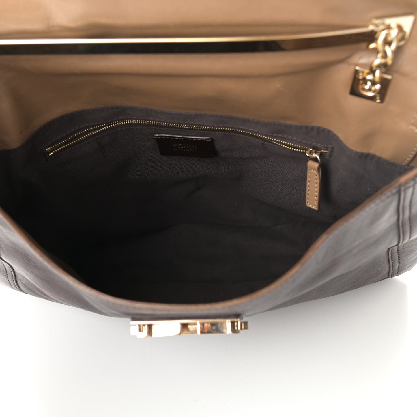 Vitello Acqua Maxi Baguette Shoulder Bag Dark Brown