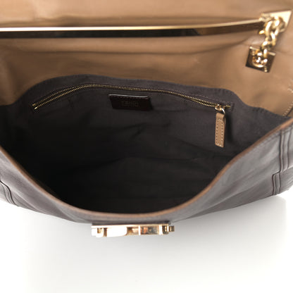 Fendi Vitello Acqua Maxi Baguette Shoulder Bag Dark Brown 5 of 10