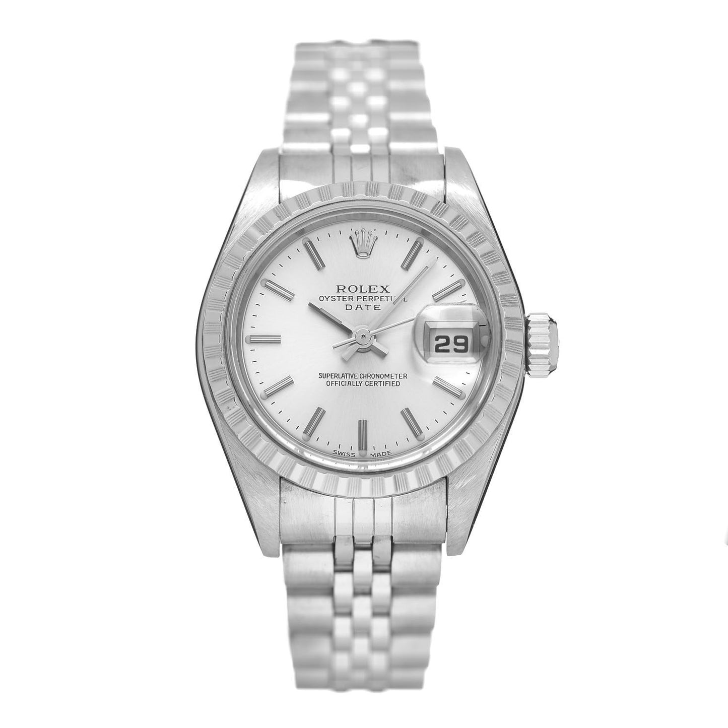 Stainless Steel 26mm Oyster Perpetual Date Watch Silver 79240