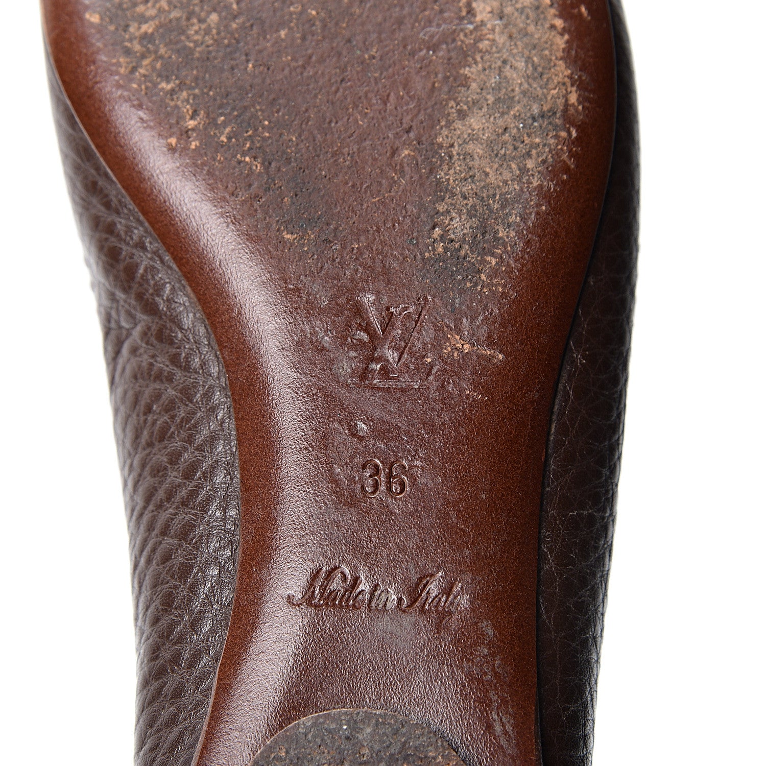 Louis Vuitton Calfskin Marguerite Ballerina Flats 36 Brown 8 of 10