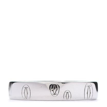 Cartier 18K White Gold 4mm Happy Birthday Band Ring 51 5.75 1 of 4