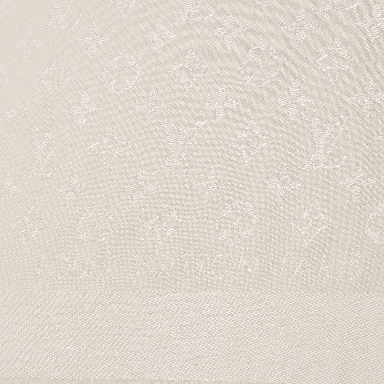 Louis Vuitton Wool Silk Monogram Shawl White 3 of 6
