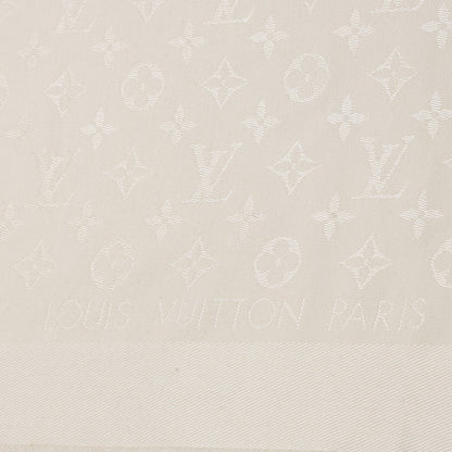 Louis Vuitton Wool Silk Monogram Shawl White 3 of 6