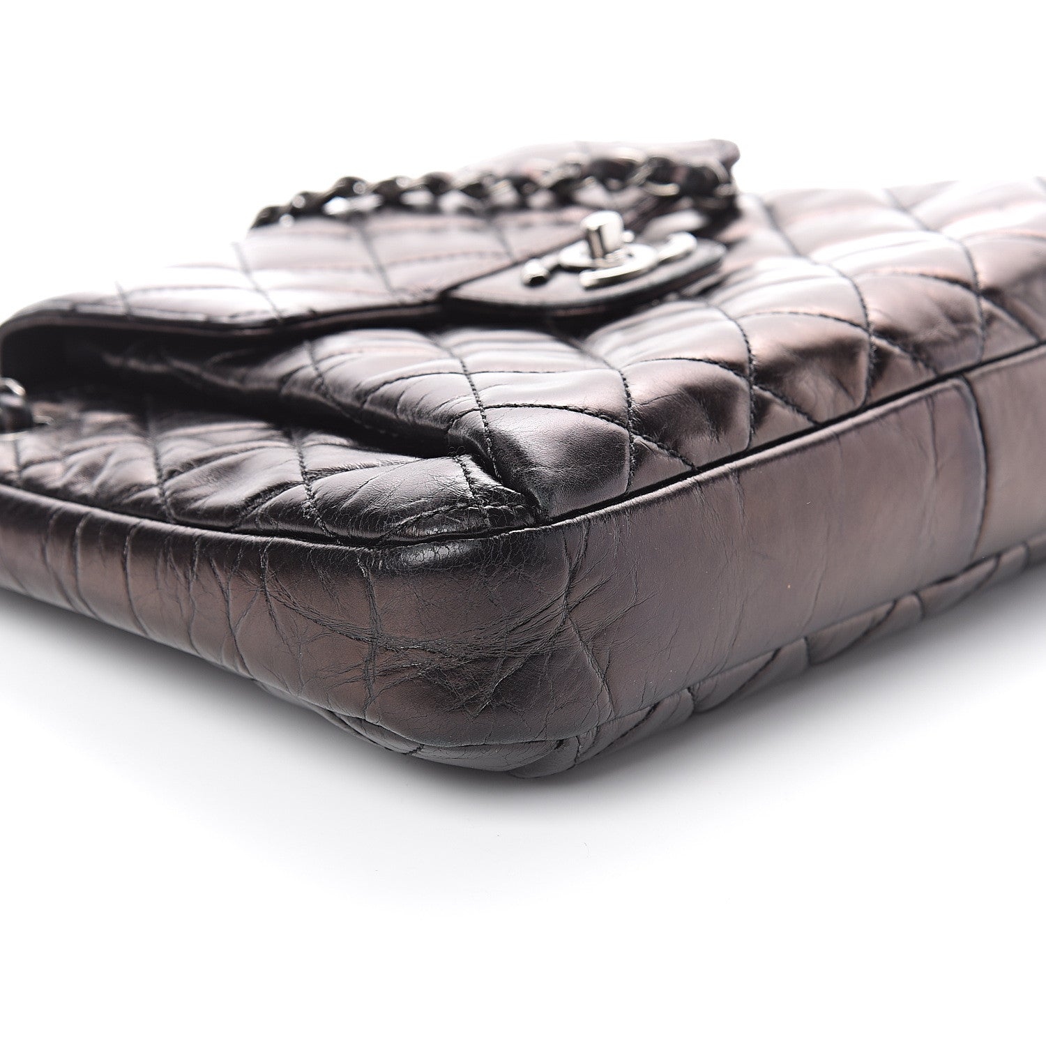 Chanel Glazed Calfskin Quilted Accordion Flap Black 8 of 9