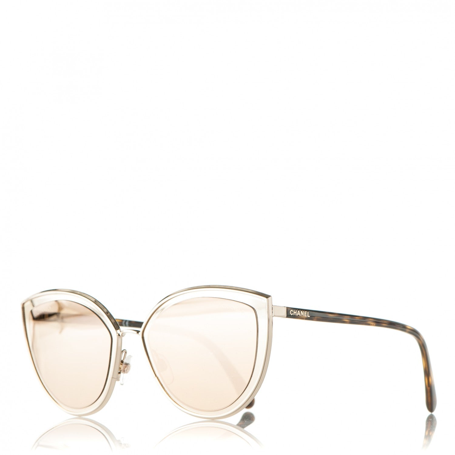 Chanel Metal Cat Eye Sunglasses 4222 Gold 1 of 9