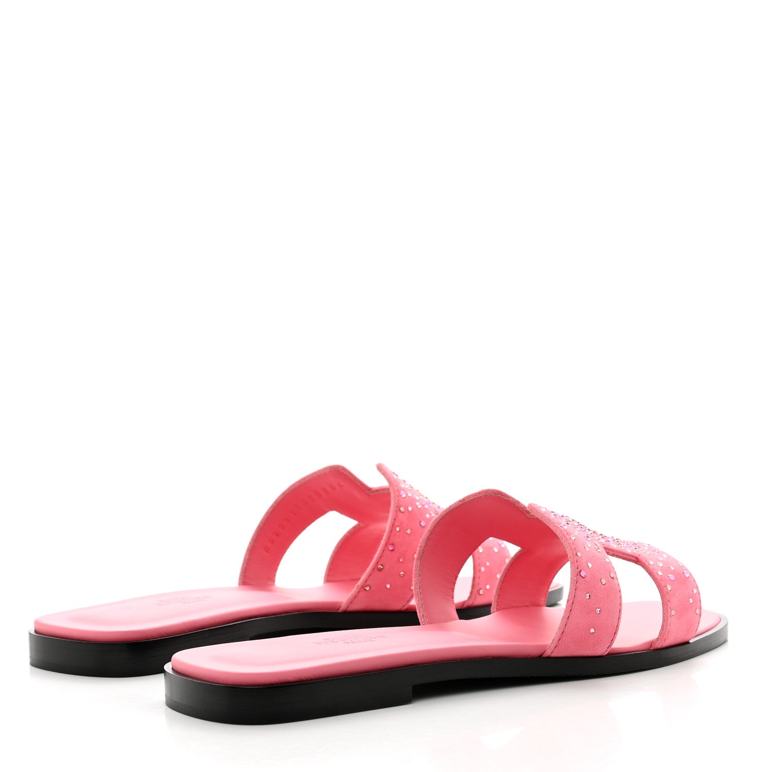 Hermes Suede Goatskin Rhinestone Oran Sandals 38 4 of 9
