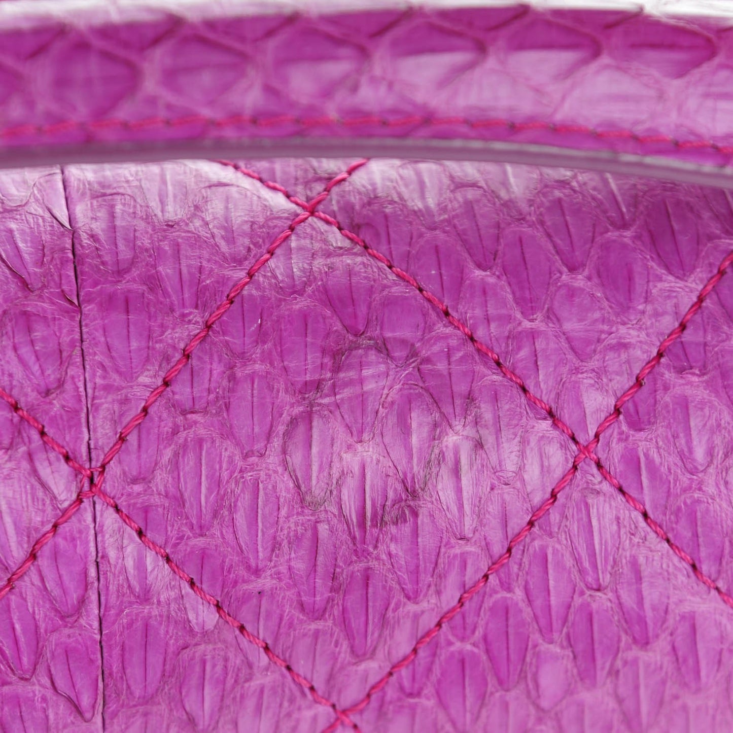 Elaphe Snakeskin Quilted Medium Easy Carry Flap Purple