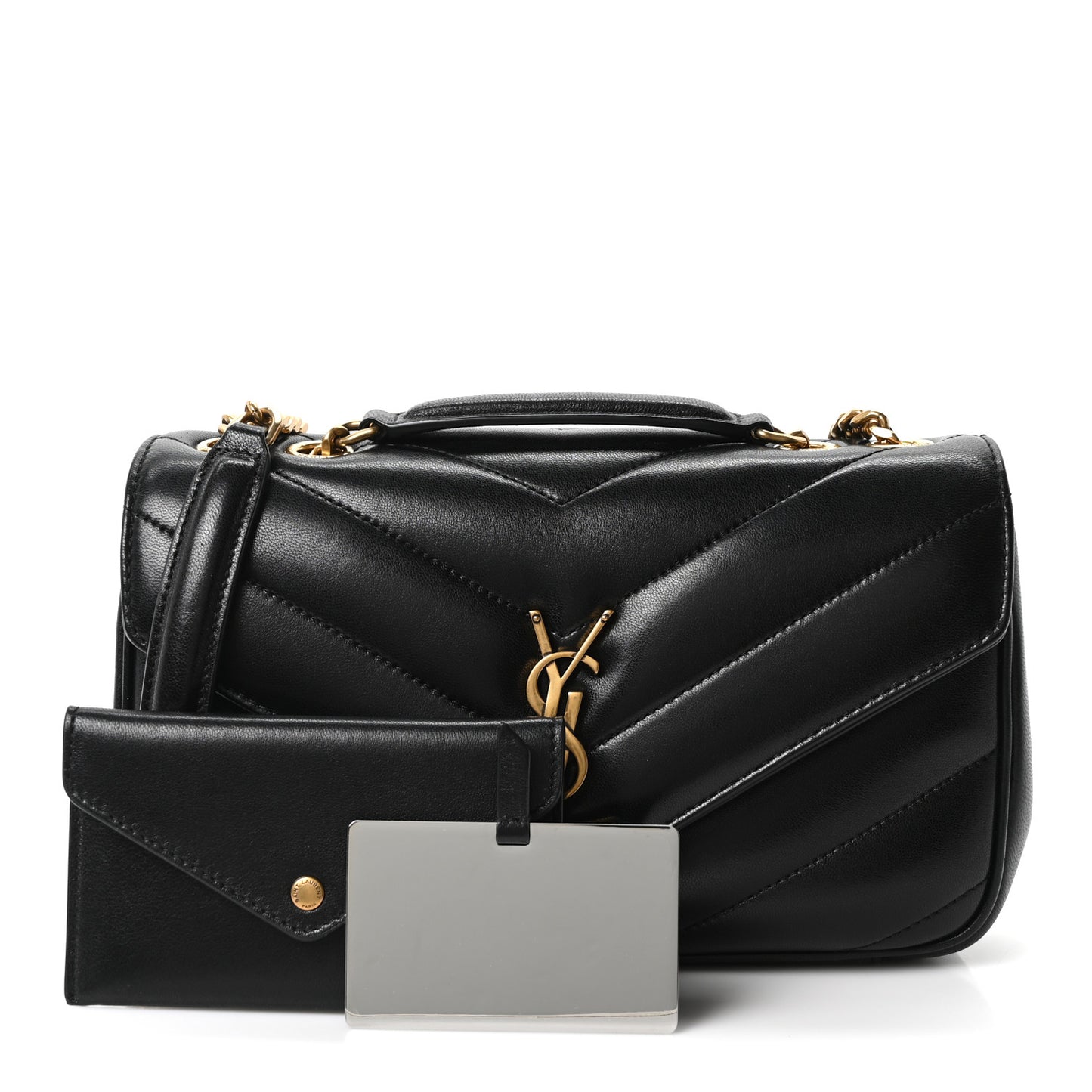 Lambskin Chevron Quilted Small LouLou Black