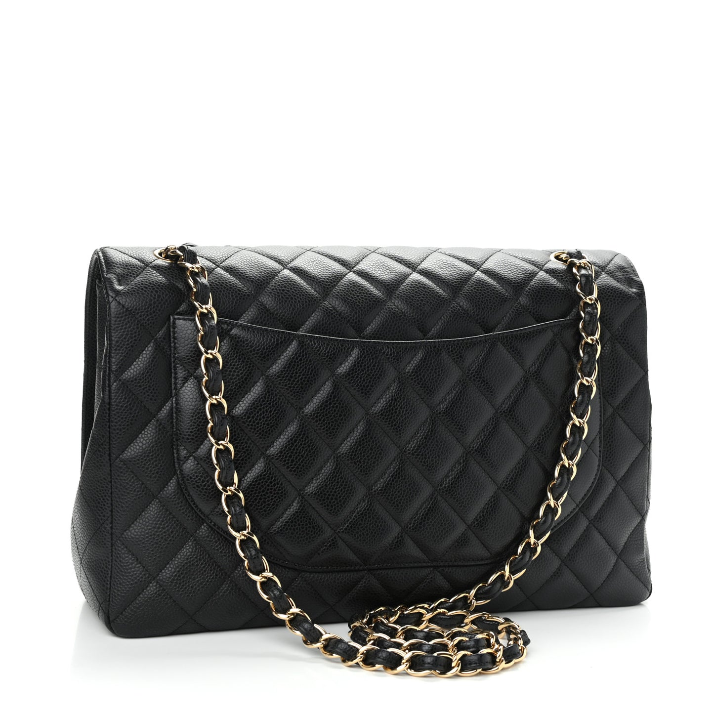 Caviar Quilted Maxi Single Flap Black