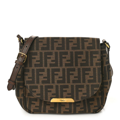 Fendi Zucca Vitello Artic Small Messenger Bag Tobacco Castagna 1 of 9