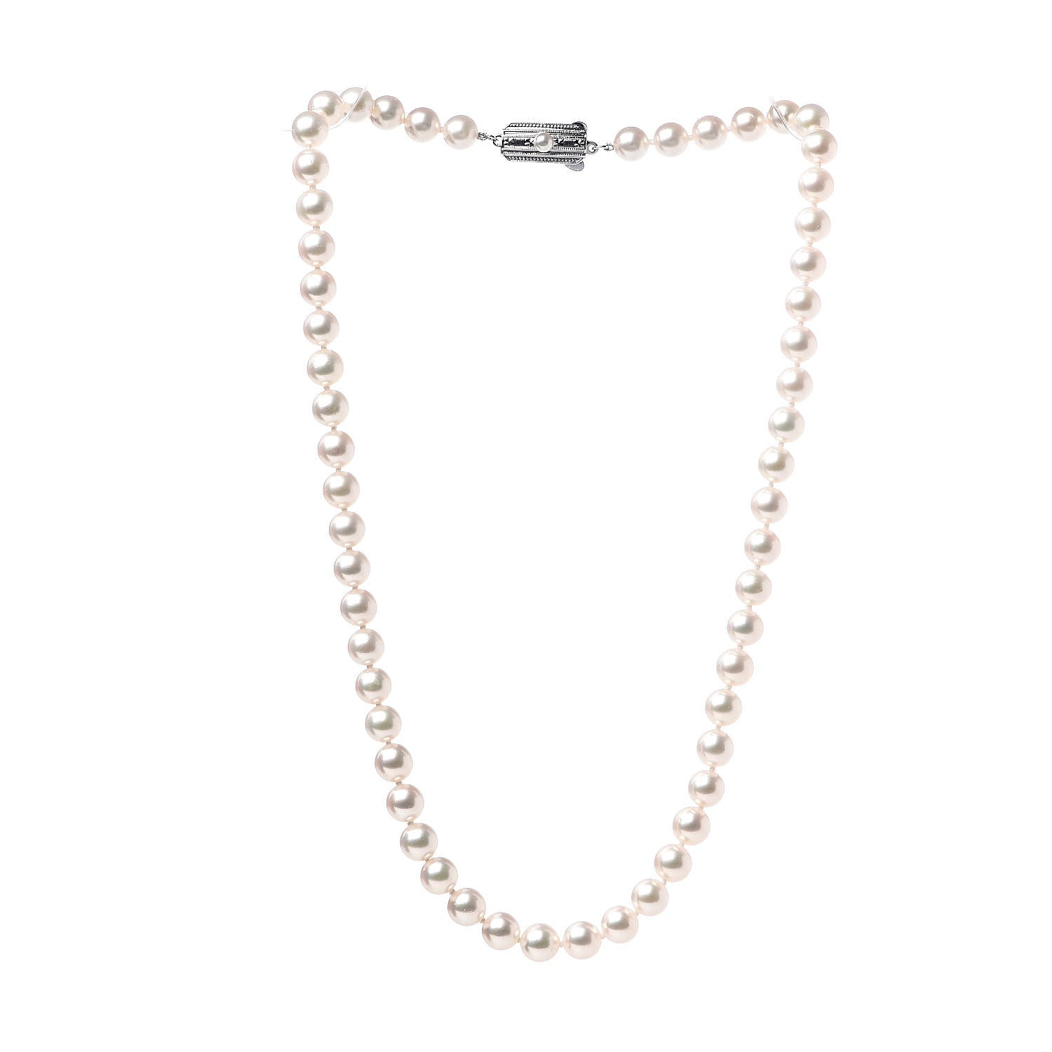 Mikimoto Sterling Silver Akoya Pearl 7-7.5mm Strand Necklace 17.5" 3 of 5