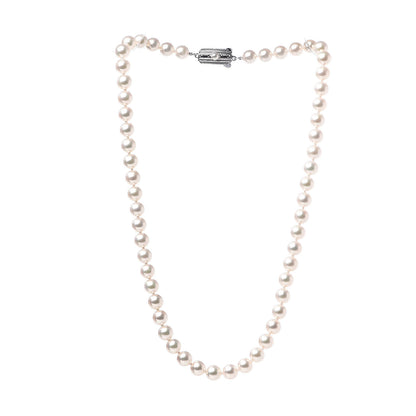 Mikimoto Sterling Silver Akoya Pearl 7-7.5mm Strand Necklace 17.5" 3 of 5