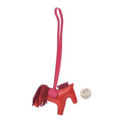 Hermes Milo Lambskin Grigri Rodeo Horse Bag Charm PM Rouge Indien Rubis Rose Mexico 2 of 5