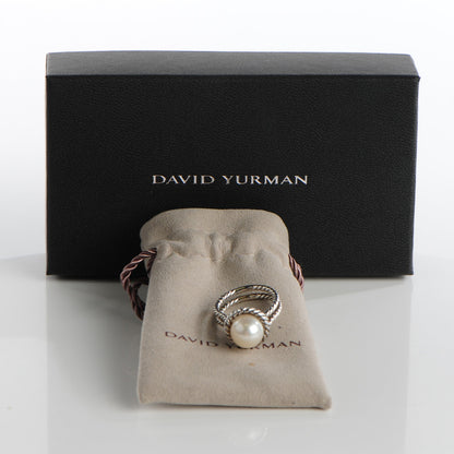 David Yurman Sterling Silver Pearl 10.5mm Cable Ring 52 6 5 of 5