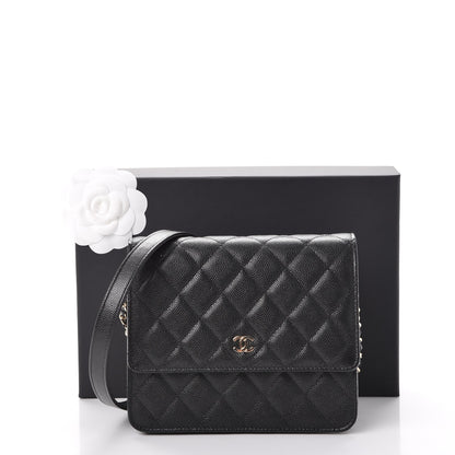 Chanel Caviar Quilted Square Wallet On Chain WOC Black 9 of 9