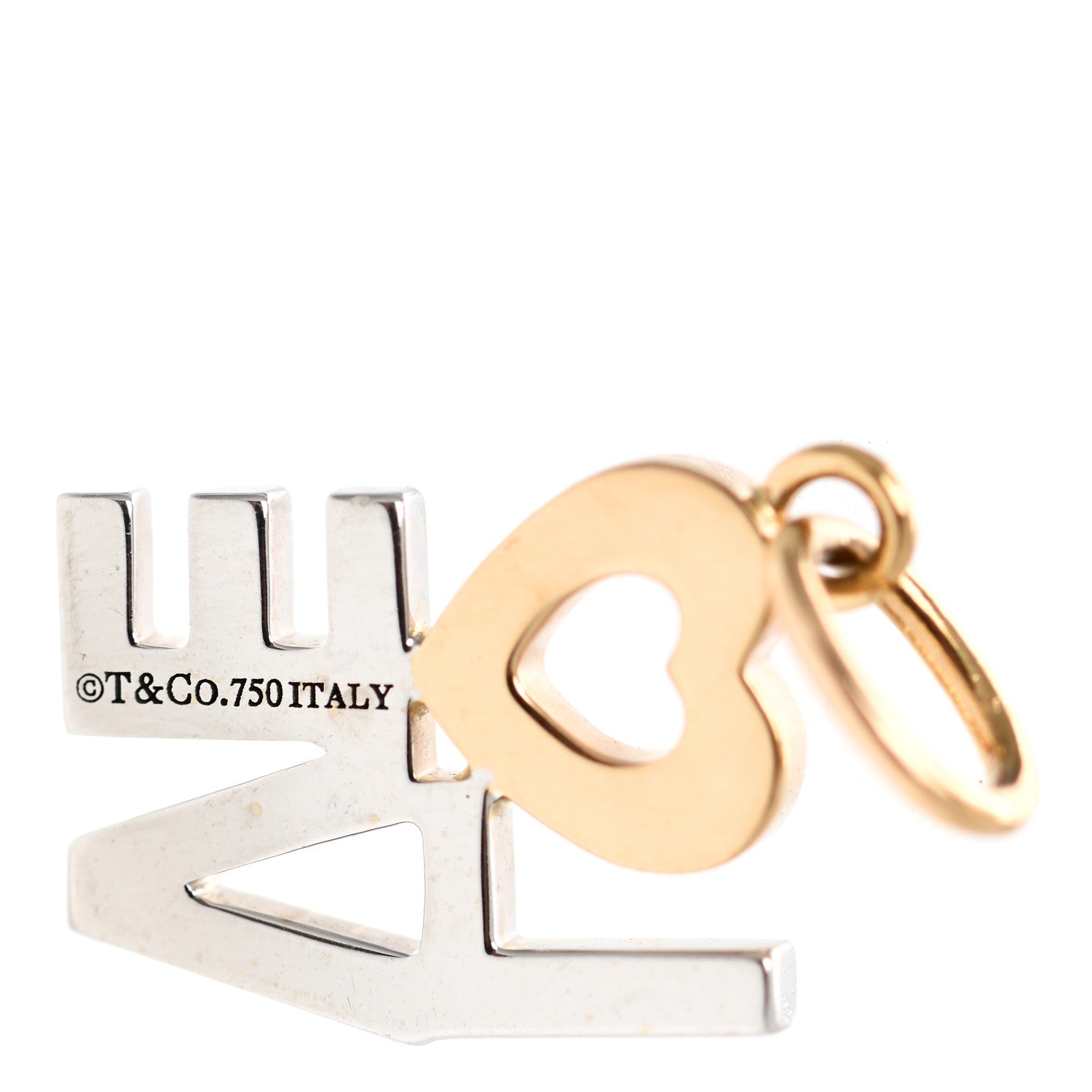 Tiffany 18K Rose White Gold Diamond Love Charm 4 of 5