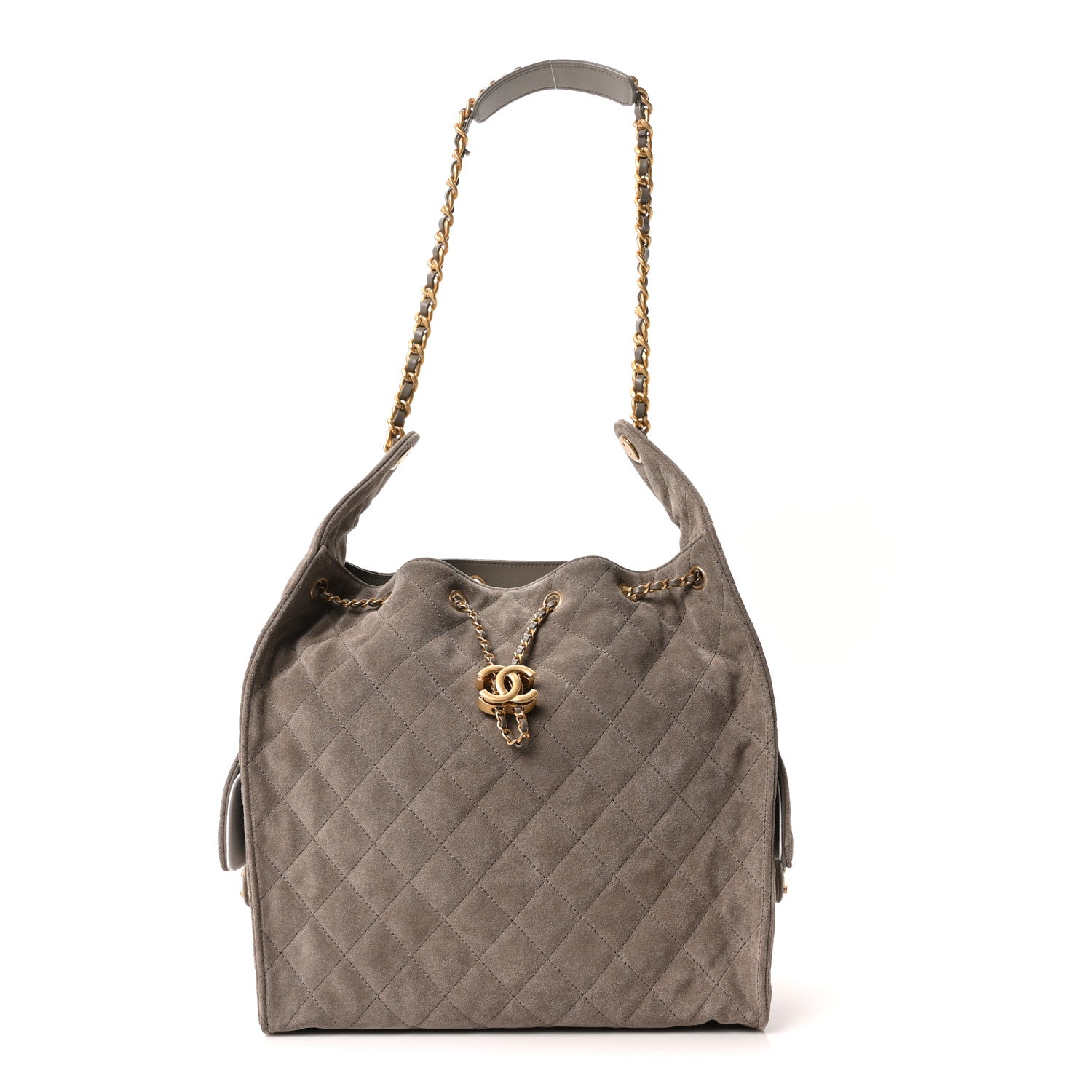 Chanel Suede Quilted Medium Chanel 25 Handbag Dark Grey 1 of 11