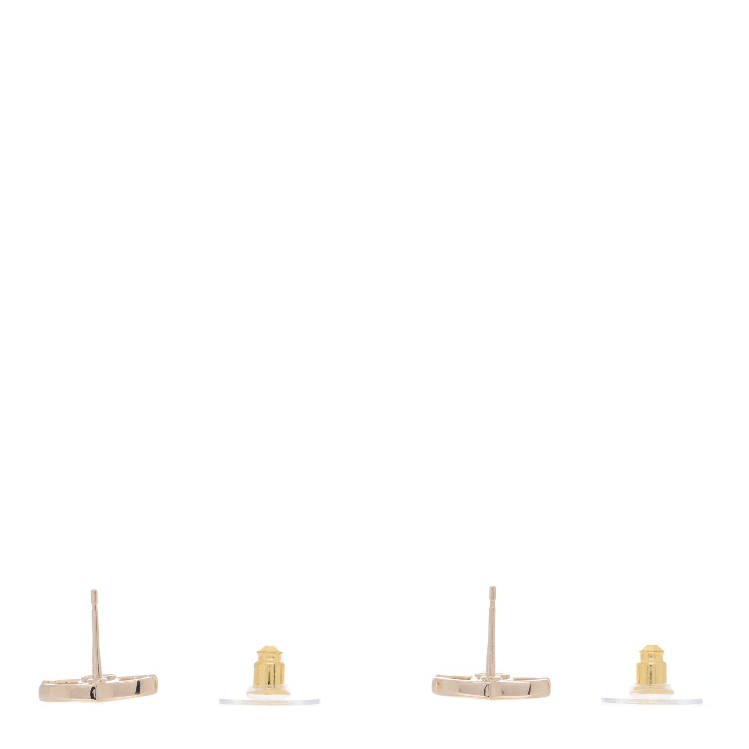 Chanel Crystal CC Earrings Gold 3 of 4