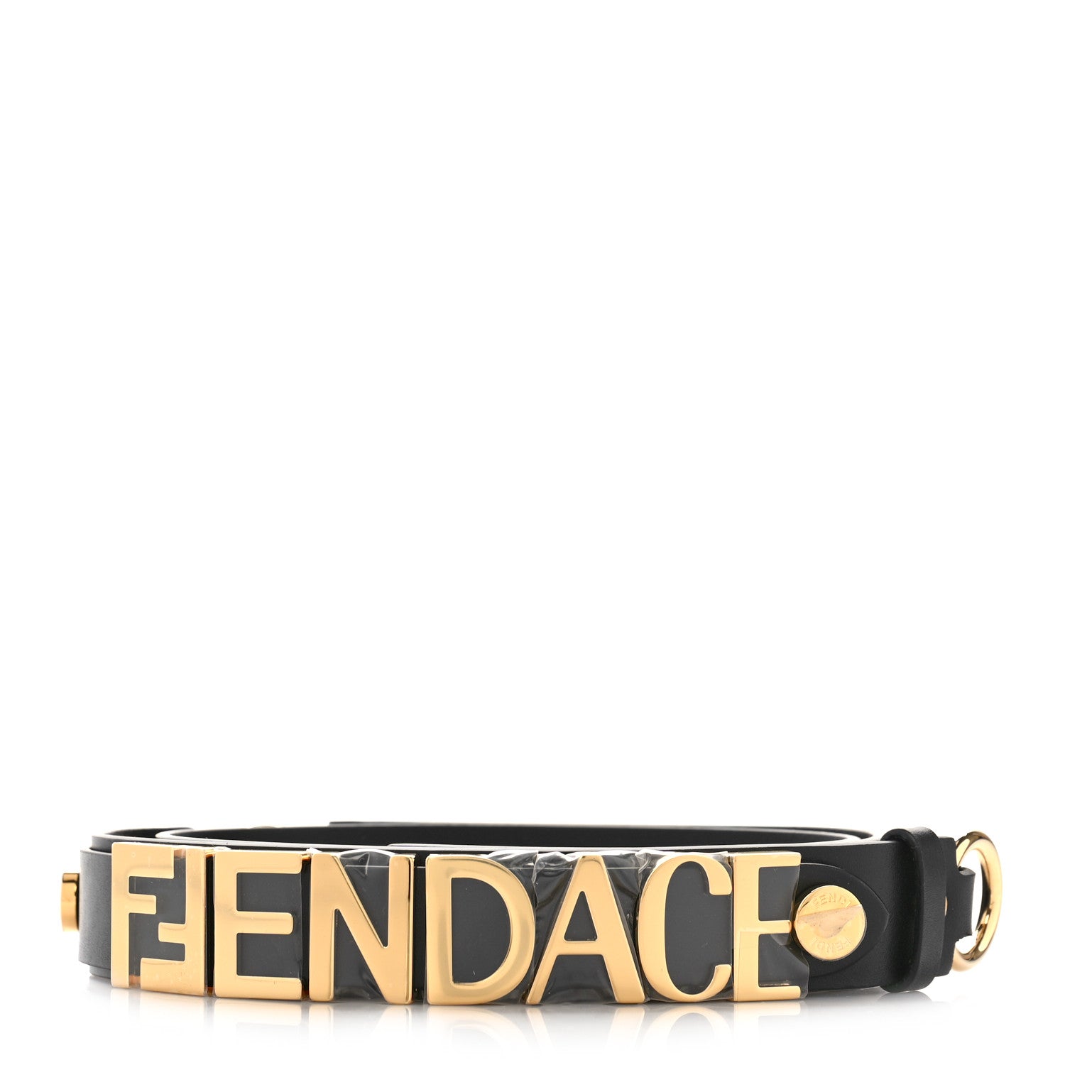 Versace X FENDI Calfskin Fendace Logo Belt 100 40 Black 1 of 5