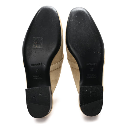 Hermes Suede Goatskin Oz Mules 37 Beige Sable 6 of 9