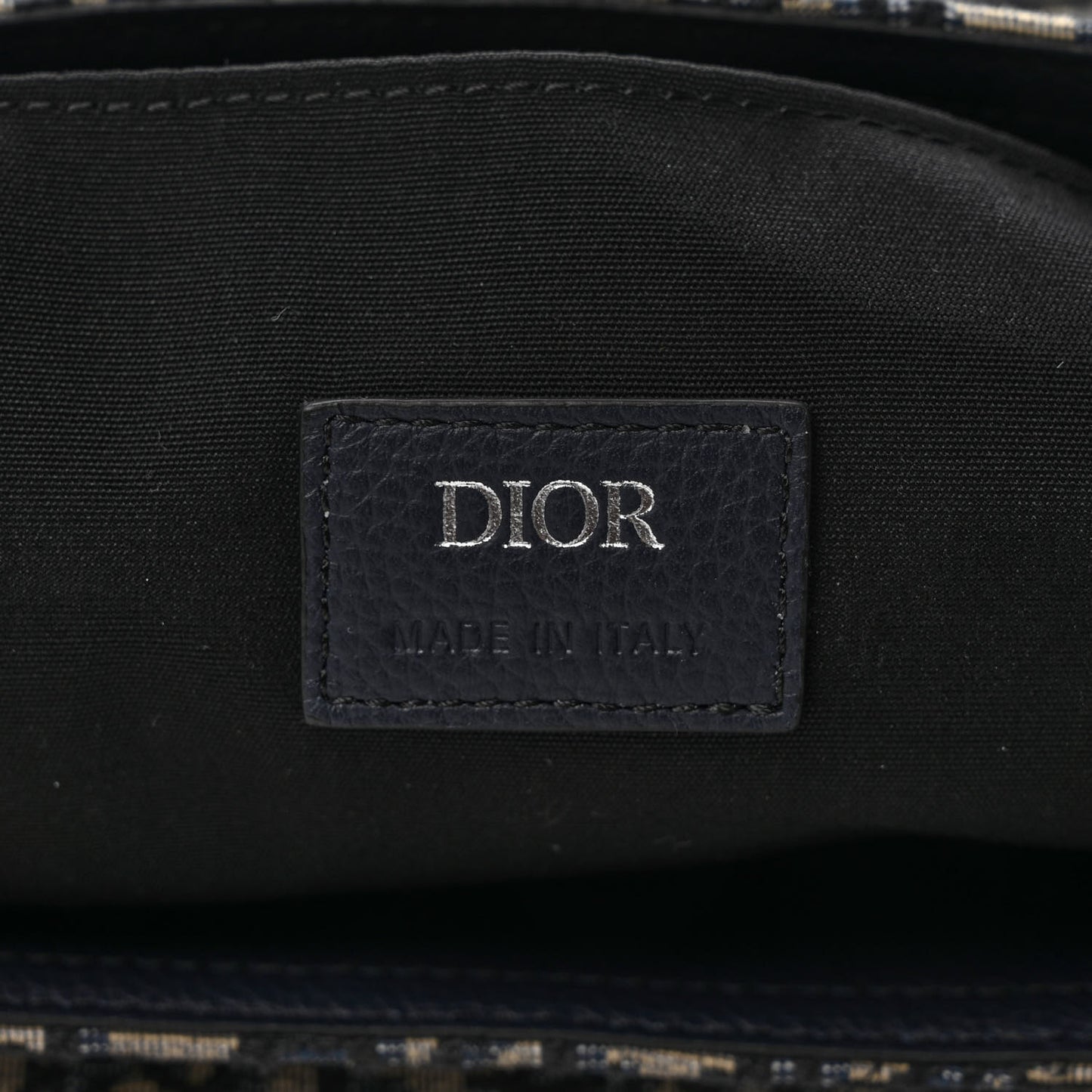 Oblique Soft Saddle Bag Beige Black