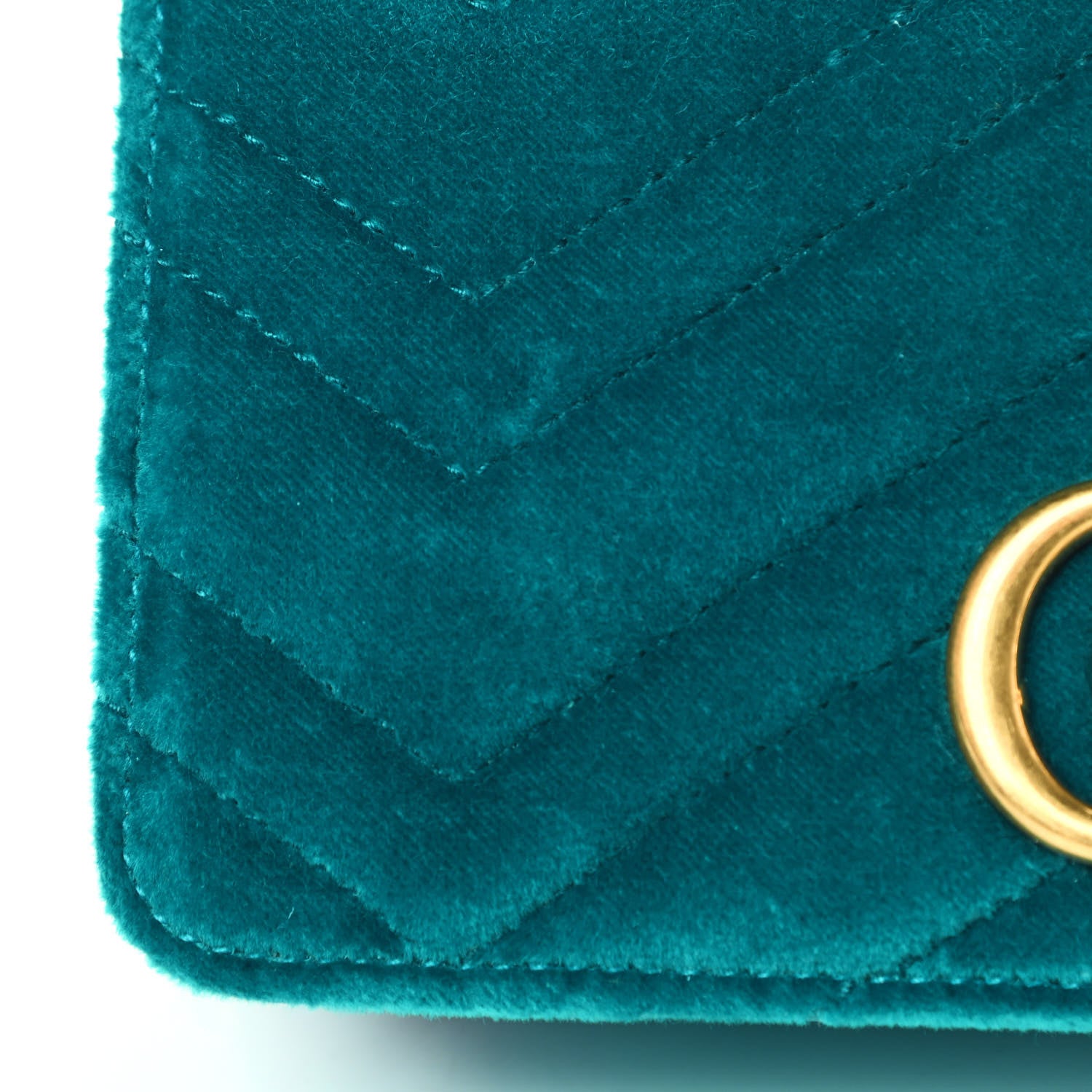 Gucci Velvet Matelasse GG Marmont Mini Bag Pavone Cyan 10 of 10