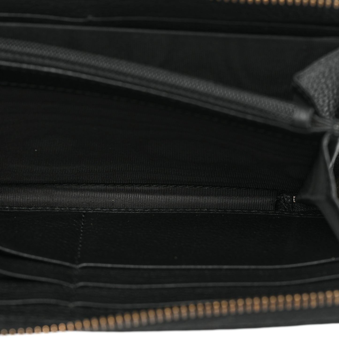 Calfskin Logo Zip Around Wallet Black