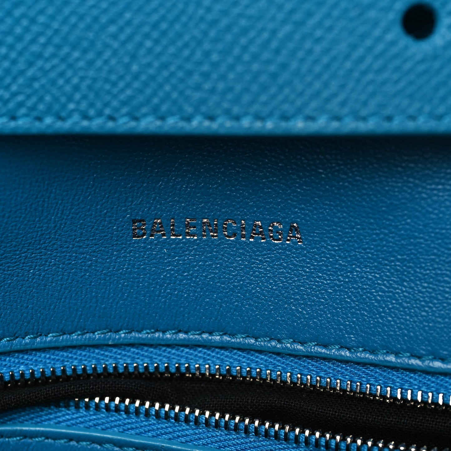 Grained Calfskin Small Downtown Shoulder Bag Turquoise