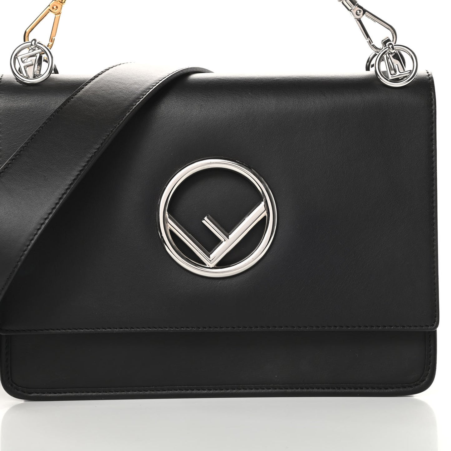Vitello Century Opaco F is Fendi Kan I Shoulder Bag Black