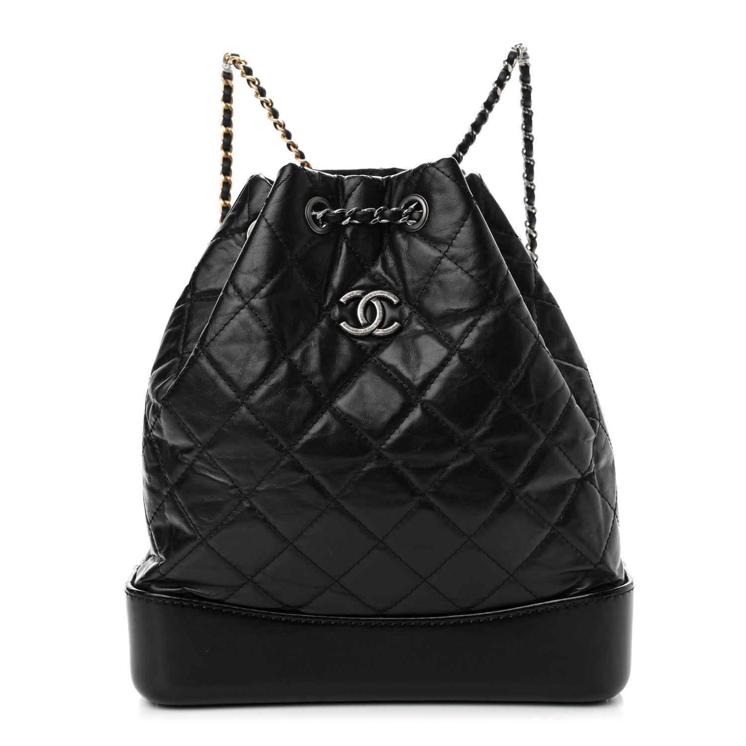 Chanel Aged Calfskin Quilted Gabrielle Backpack Black 1 of 11